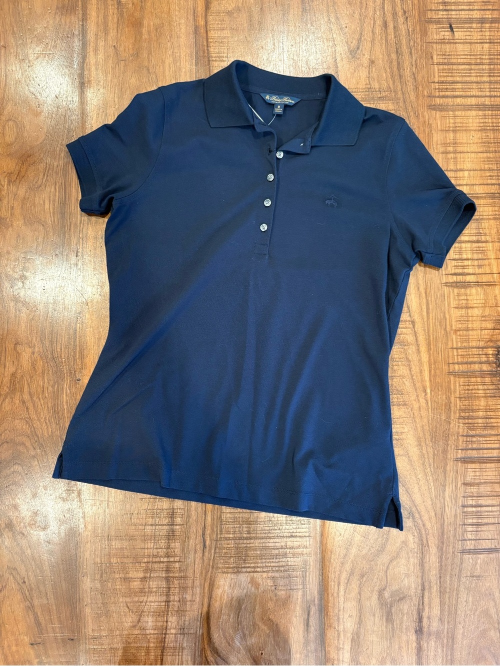 Brooks Brothers Women's Navy Short-Sleeve Button-Down Polo NWT